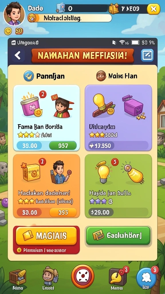 Karakter unik yang dapat dimainkan.