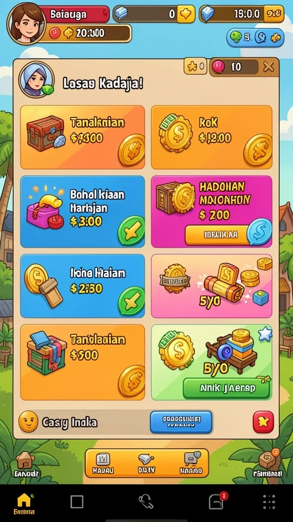Screenshot aplikasi D06: Menampilkan petualangan karakter utama di hutan mistis.