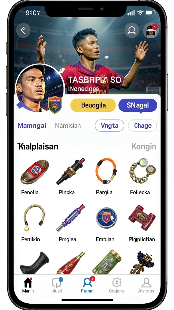 Tampilan karakter yang kaya detail dan menarik.