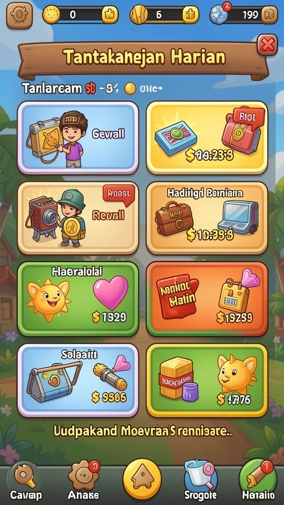 Menu utama yang mudah dinavigasi.